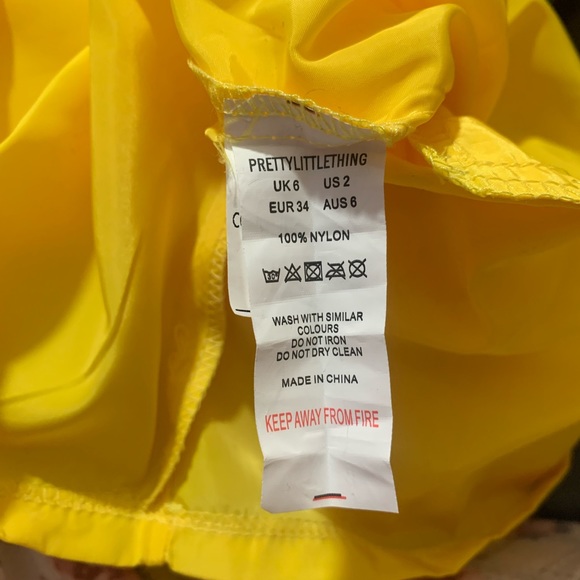 5 for 20 PrettyLittleThing neon yellow shell suit skirt NWT - Picture 5 of 6